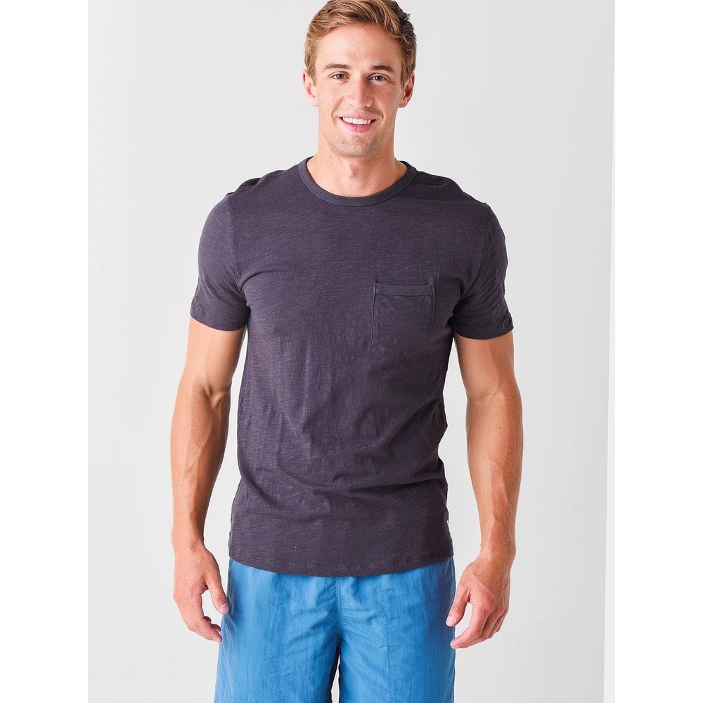 Vuori Mens THE RISE TEE Size XL Charcoal Gray Pocket Crew Neck Short Sleeve